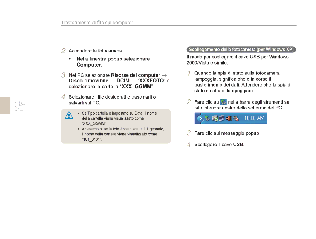 Samsung EV-NX5ZZZBABIT manual Nel PC selezionare Risorse del computer → 