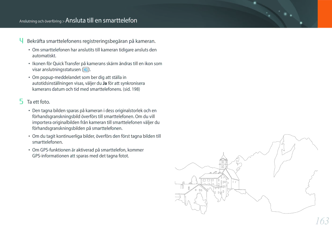 Samsung EV-NXF1ZZB1QDK, EV-NXF1ZZB1HSE manual 163, Bekräfta smarttelefonens registreringsbegäran på kameran, Ta ett foto 