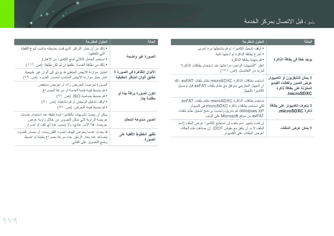 Samsung EV-NXF1ZZB1QSA, EV-NXF1ZZB1IJO, EV-NXF1ZZB3KSA, EV-NXF1ZZG1HME, EV-NXF1ZZG1KIR 179, ةمدخلا زكرمب لاصتلاا لبق قحلم 