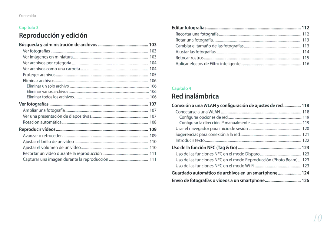 Samsung EV-NXF1ZZB1JES, EV-NXF1ZZB1KES, EV-NXF1ZZB1QES, EV-NXF1ZZB1HES manual 103, 107, 109, 112, 118, 123, 124, 126 