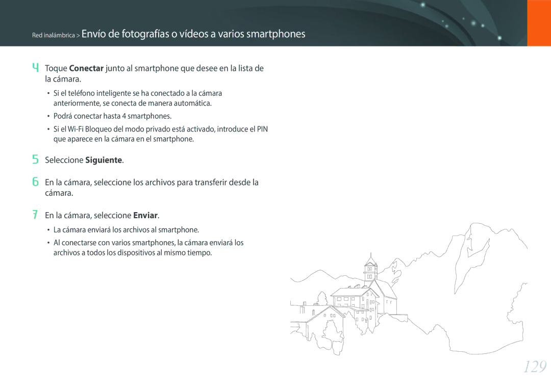 Samsung EV-NXF1ZZB1HES, EV-NXF1ZZB1KES, EV-NXF1ZZB1QES, EV-NXF1ZZB1JES manual 129, Podrá conectar hasta 4 smartphones 