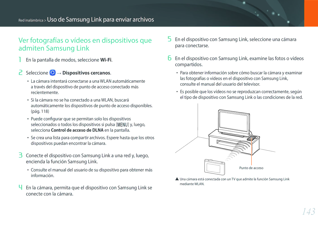 Samsung EV-NXF1ZZB1KES, EV-NXF1ZZB1QES, EV-NXF1ZZB1HES, EV-NXF1ZZB1JES manual 143, Seleccione Dispositivos cercanos 