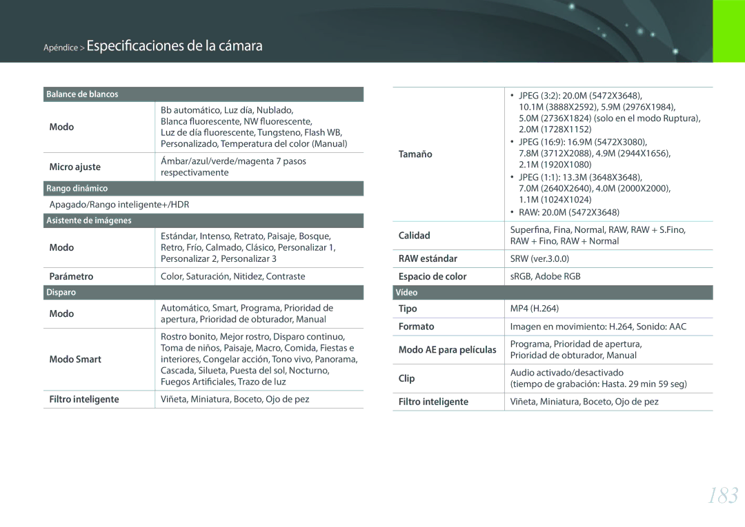 Samsung EV-NXF1ZZB1KES, EV-NXF1ZZB1QES, EV-NXF1ZZB1HES, EV-NXF1ZZB1JES manual 183 