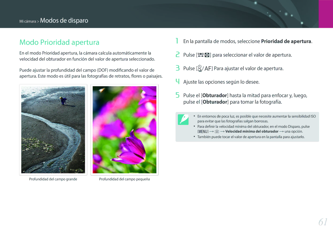 Samsung EV-NXF1ZZB1HES, EV-NXF1ZZB1KES, EV-NXF1ZZB1QES, EV-NXF1ZZB1JES manual Modo Prioridad apertura 