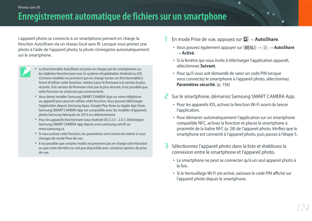 Samsung EV-NXF1ZZB2KFR, EV-NXF1ZZB1KFR, EV-NXF1ZZB2QFR, EV-NXF1ZZB1HFR, EV-NXF1ZZB1IFR, EV-NXF1ZZB1JFR 124, Sur le smartphone 