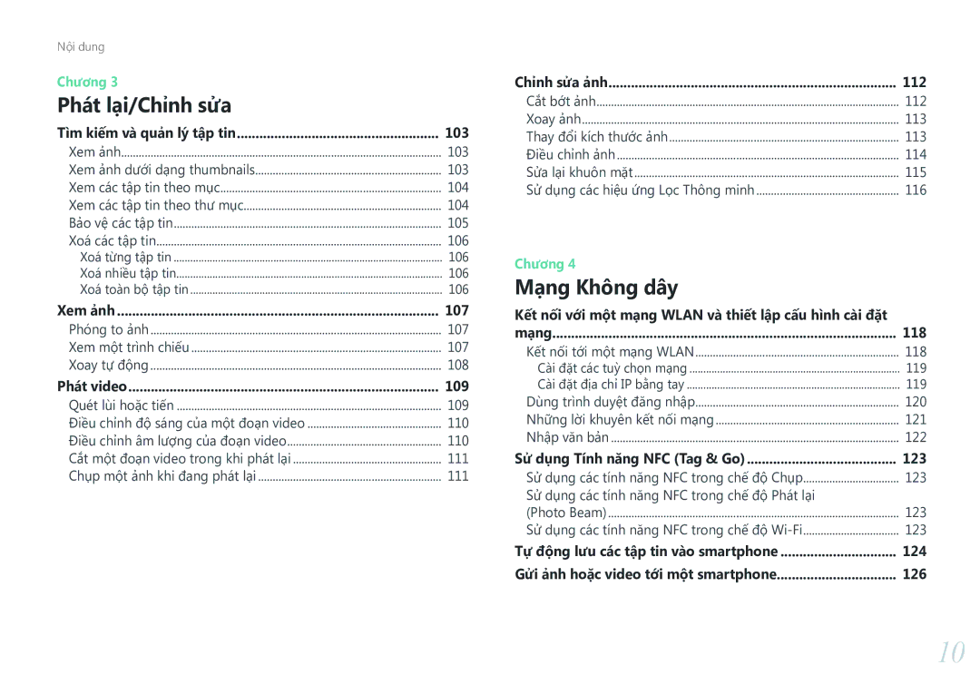 Samsung EV-NXF1ZZB1KVN manual 103, 104, 105, 106, 107, 108, 109, 110, 111, 112, 113, 114, 115, 116, 118, 120, 121, 122, 123 