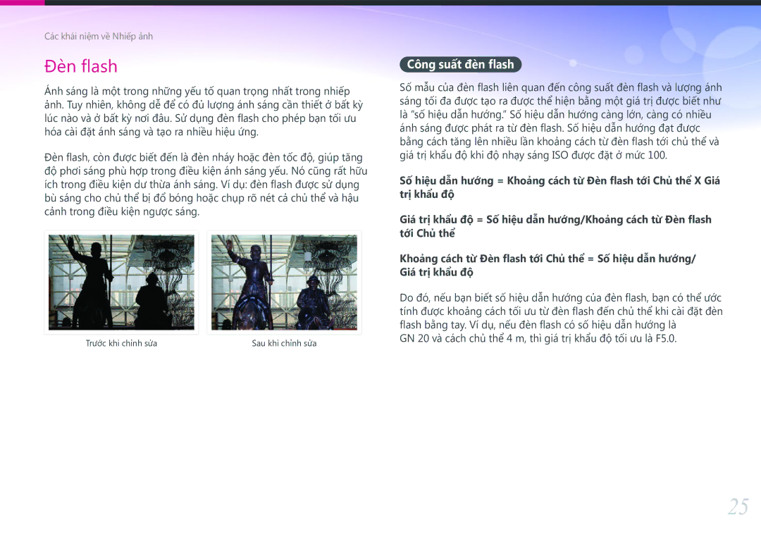 Samsung EV-NXF1ZZB1KVN manual Đèn flash, Công suất đèn flash 