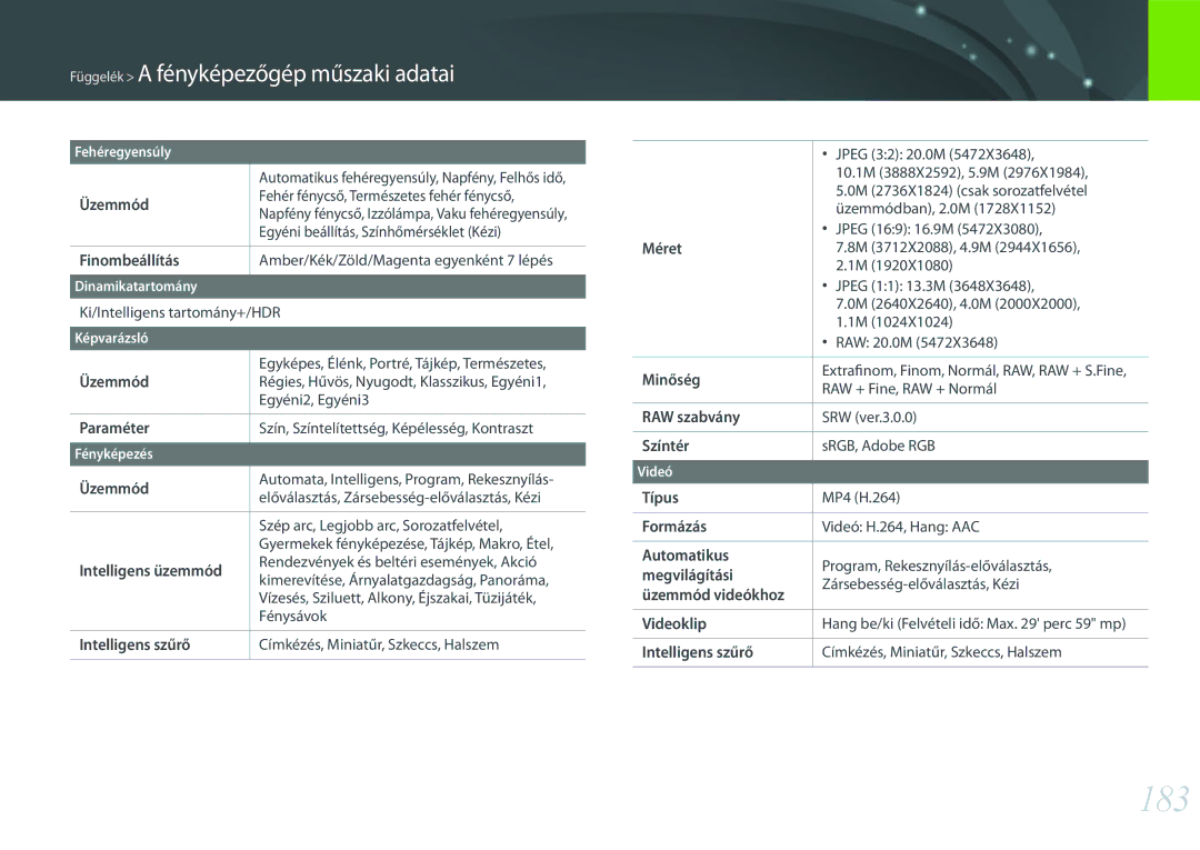 Samsung EV-NXF1ZZB2IHU, EV-NXF1ZZB2HDE, EV-NXF1ZZB2HCH, EV-NXF1ZZB2HHU, EV-NXF1ZZB1HHU, EV-NXF1ZZB2KCH, EV-NXF1ZZB1ICZ manual 183 