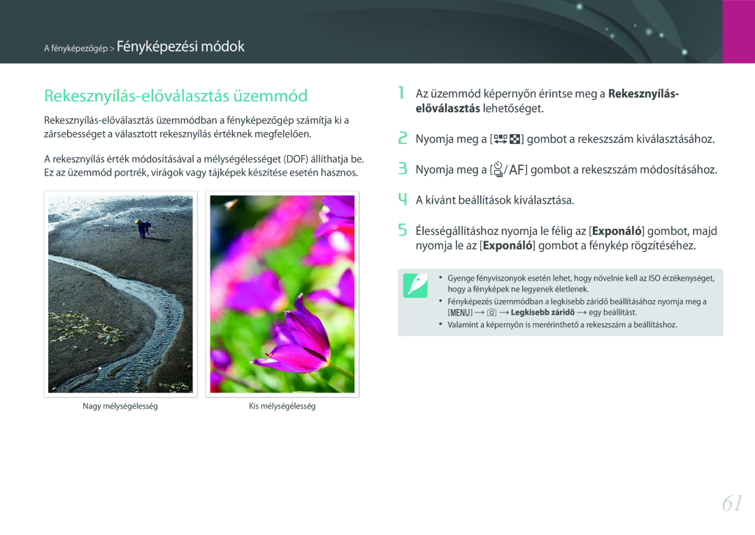 Samsung EV-NXF1ZZB4HCZ, EV-NXF1ZZB2HDE, EV-NXF1ZZB2HCH, EV-NXF1ZZB2HHU, EV-NXF1ZZB1HHU manual Rekesznyílás-előválasztás üzemmód 