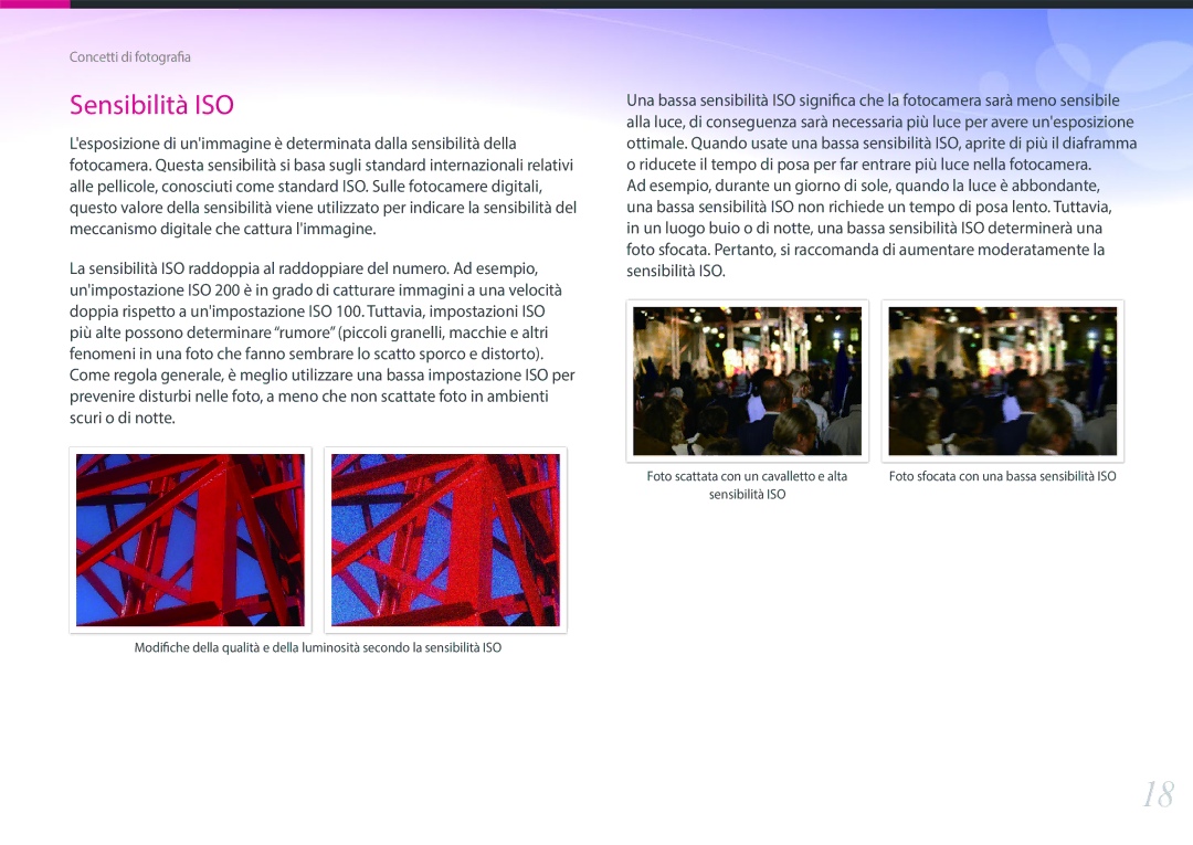 Samsung EV-NXF1ZZB2HIT manual Sensibilità ISO 