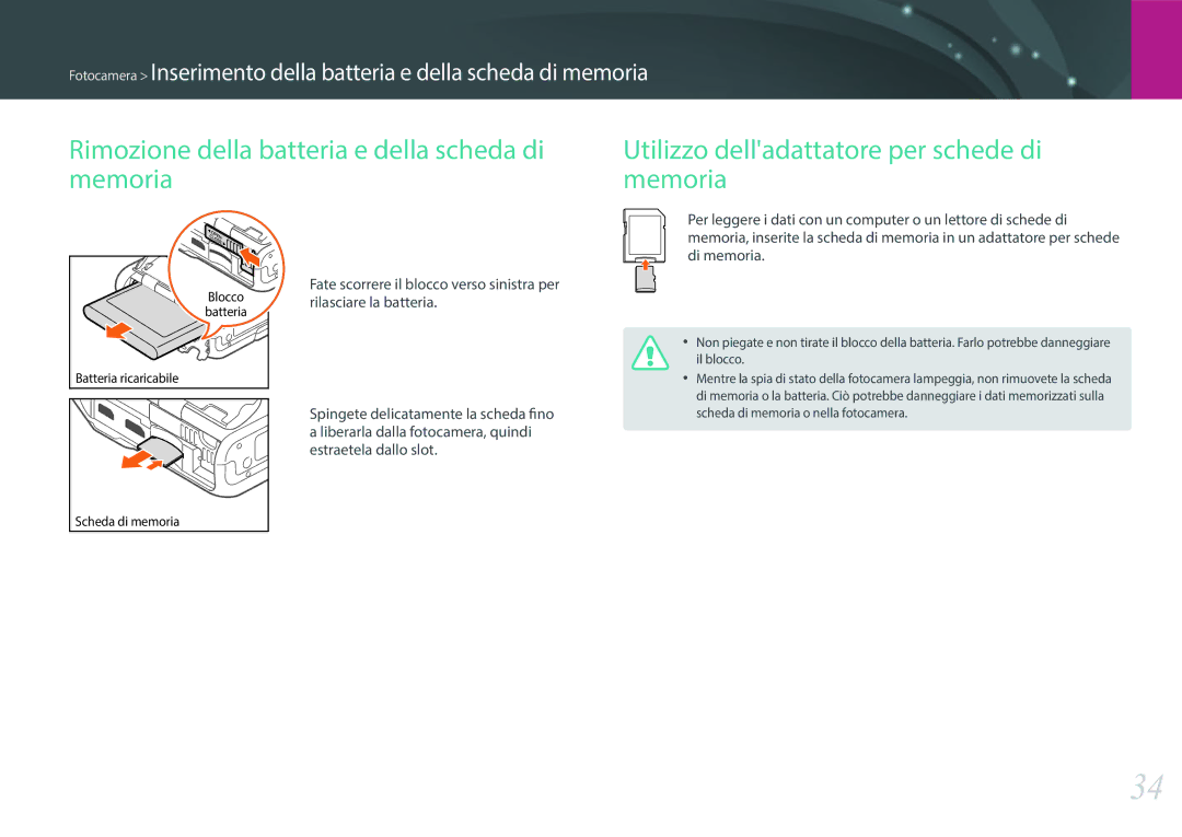 Samsung EV-NXF1ZZB2HIT manual Il blocco 