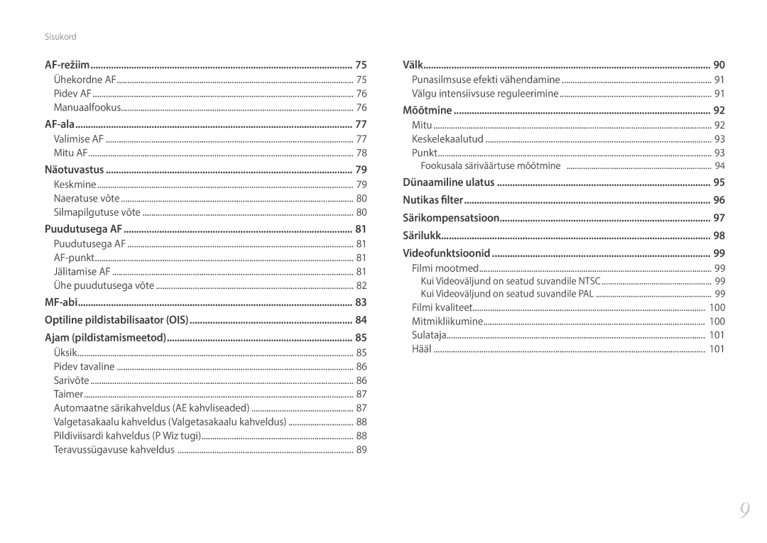 Samsung EV-NXF1ZZB2HLV, EV-NXF1ZZB2JLV, EV-NXF1ZZB2ILV, EV-NXF1ZZB1HLV manual AF-režiim 