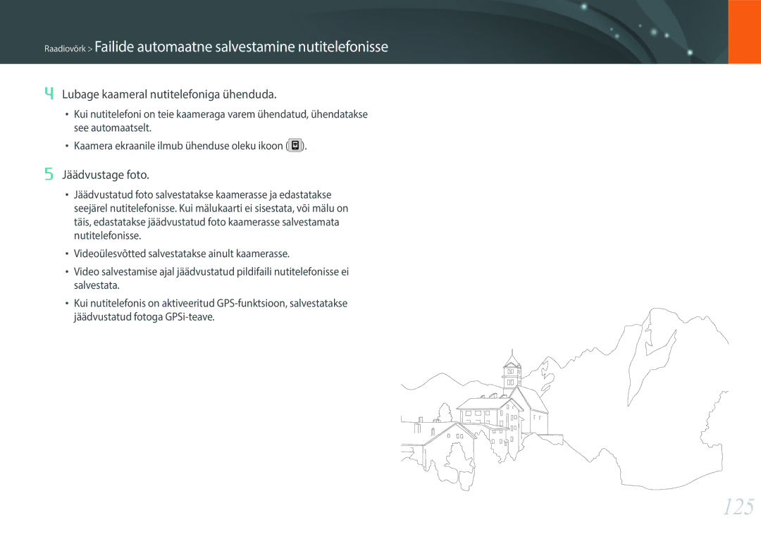 Samsung EV-NXF1ZZB2HLV, EV-NXF1ZZB2JLV, EV-NXF1ZZB2ILV manual 125, Lubage kaameral nutitelefoniga ühenduda, Jäädvustage foto 