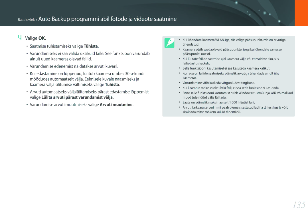 Samsung EV-NXF1ZZB2JLV, EV-NXF1ZZB2ILV, EV-NXF1ZZB2HLV, EV-NXF1ZZB1HLV manual 135, Valige OK 