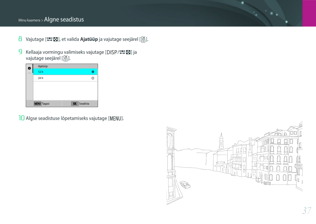 Samsung EV-NXF1ZZB2HLV, EV-NXF1ZZB2JLV, EV-NXF1ZZB2ILV, EV-NXF1ZZB1HLV manual Algse seadistuse lõpetamiseks vajutage m 