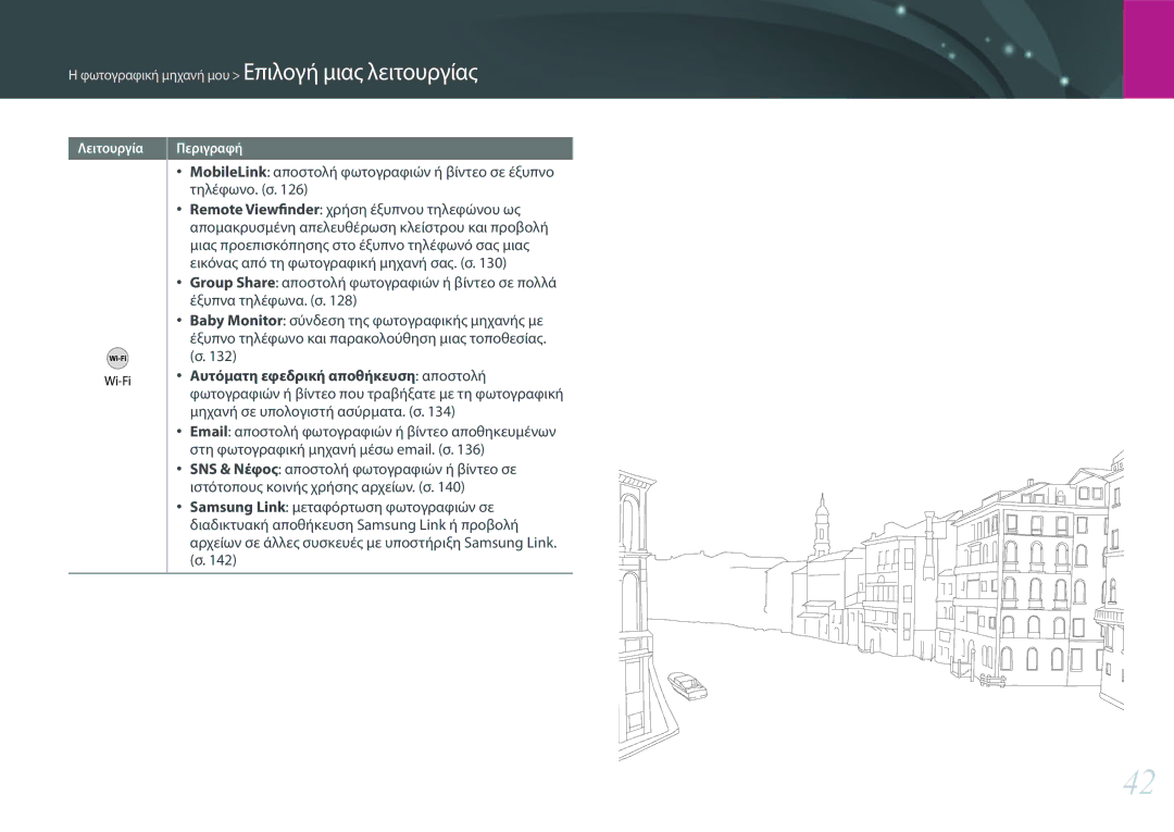 Samsung EV-NXF1ZZB1HGR, EV-NXF1ZZB2QGR, EV-NXF1ZZB2KGR, EV-NXF1ZZB1IGR manual Φωτογραφική μηχανή μου Επιλογή μιας λειτουργίας 