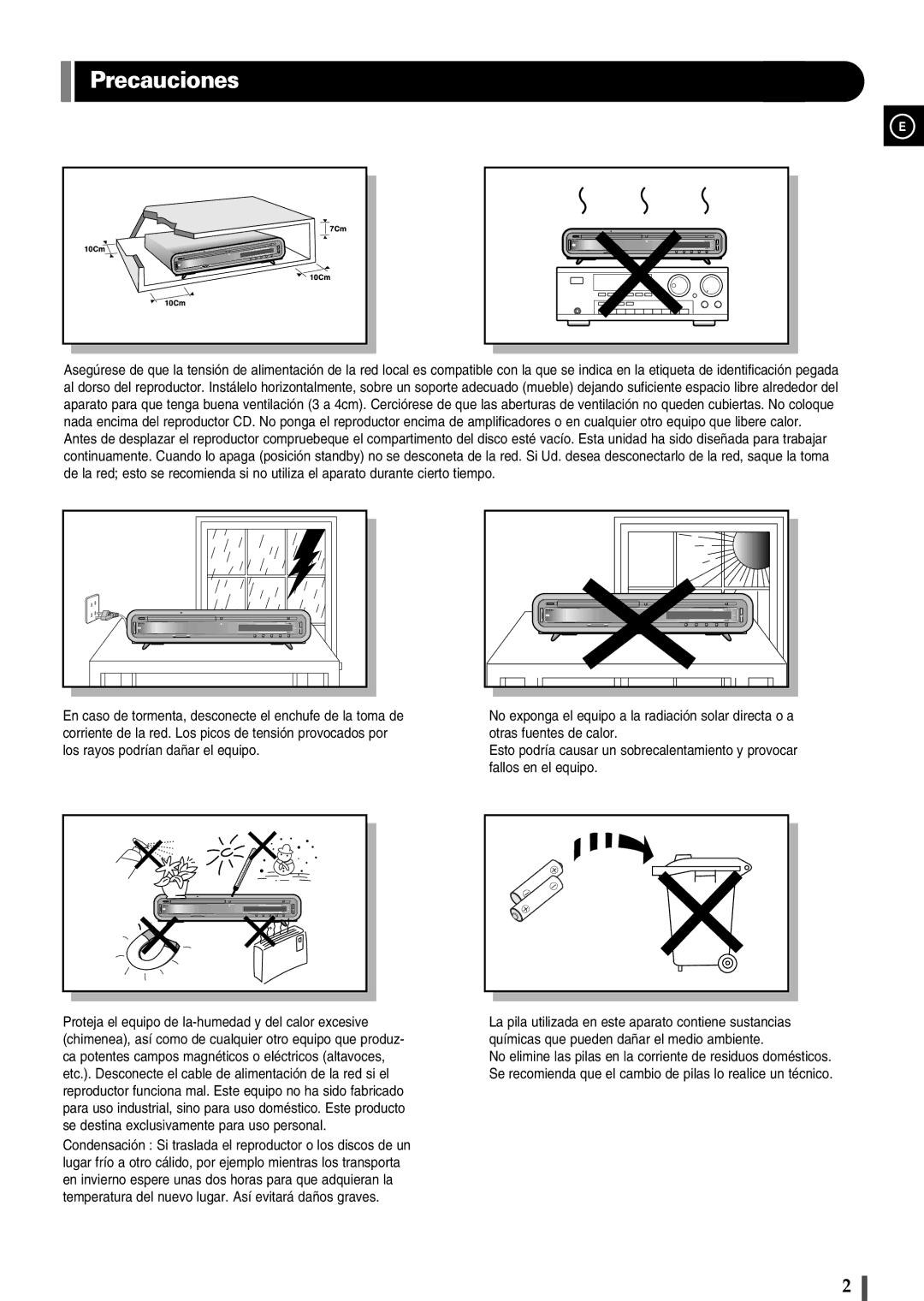 Samsung EV1SRH/ELS manual Precauciones 