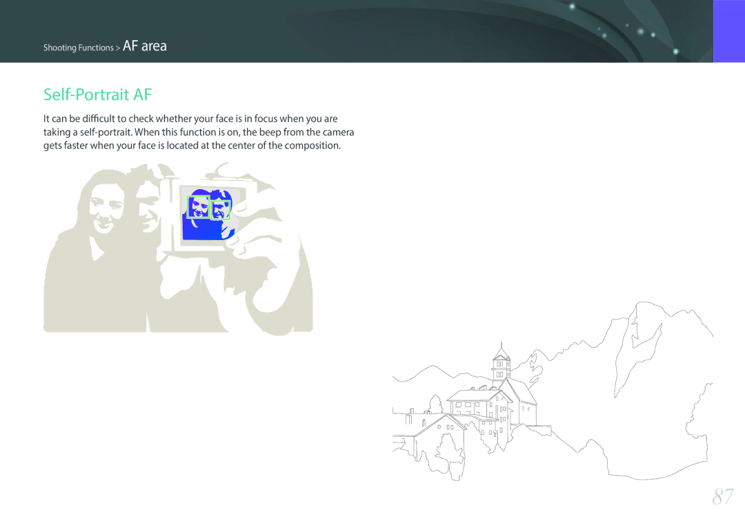 Samsung EVNX200ZBSBUS user manual Self-Portrait AF 