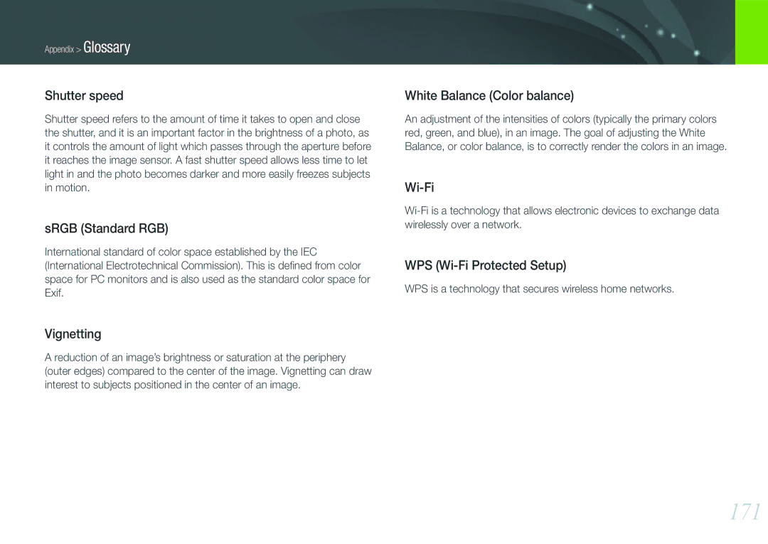 Samsung EVNX210ZBSBUS user manual 171 