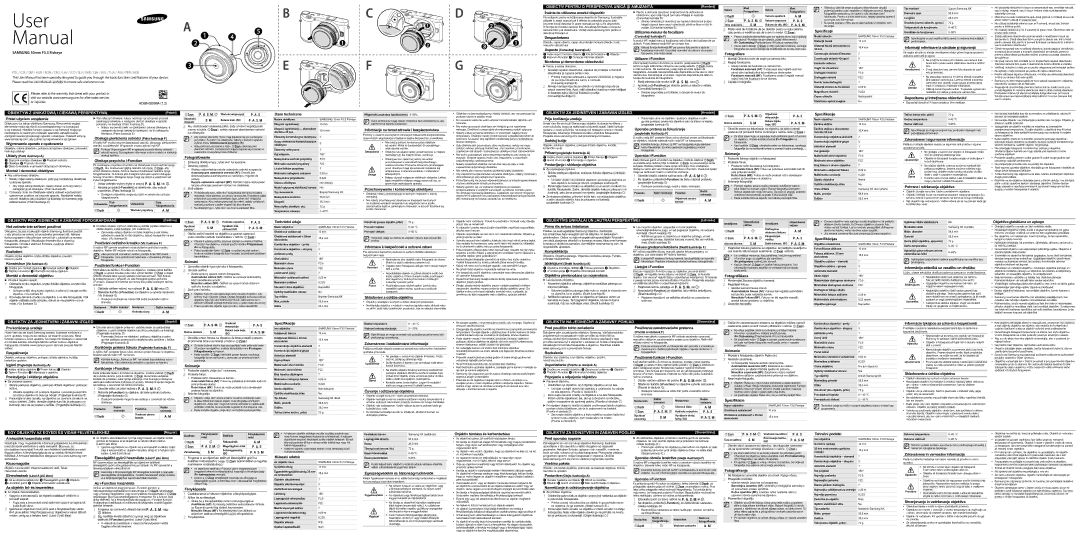 Samsung EX-F10ANW manual Înainte de utilizarea acestui dispozitiv, Specificaţii, Despachetarea, Fotografiere, Snimanje 