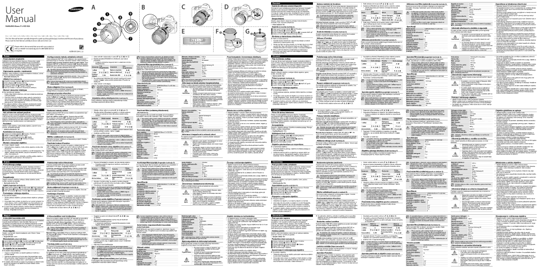 Samsung EX-T85NB manual Setarea metodei de focalizare, Depozitarea şi întreţinerea obiectivului, Despachetarea, Rozbalení 