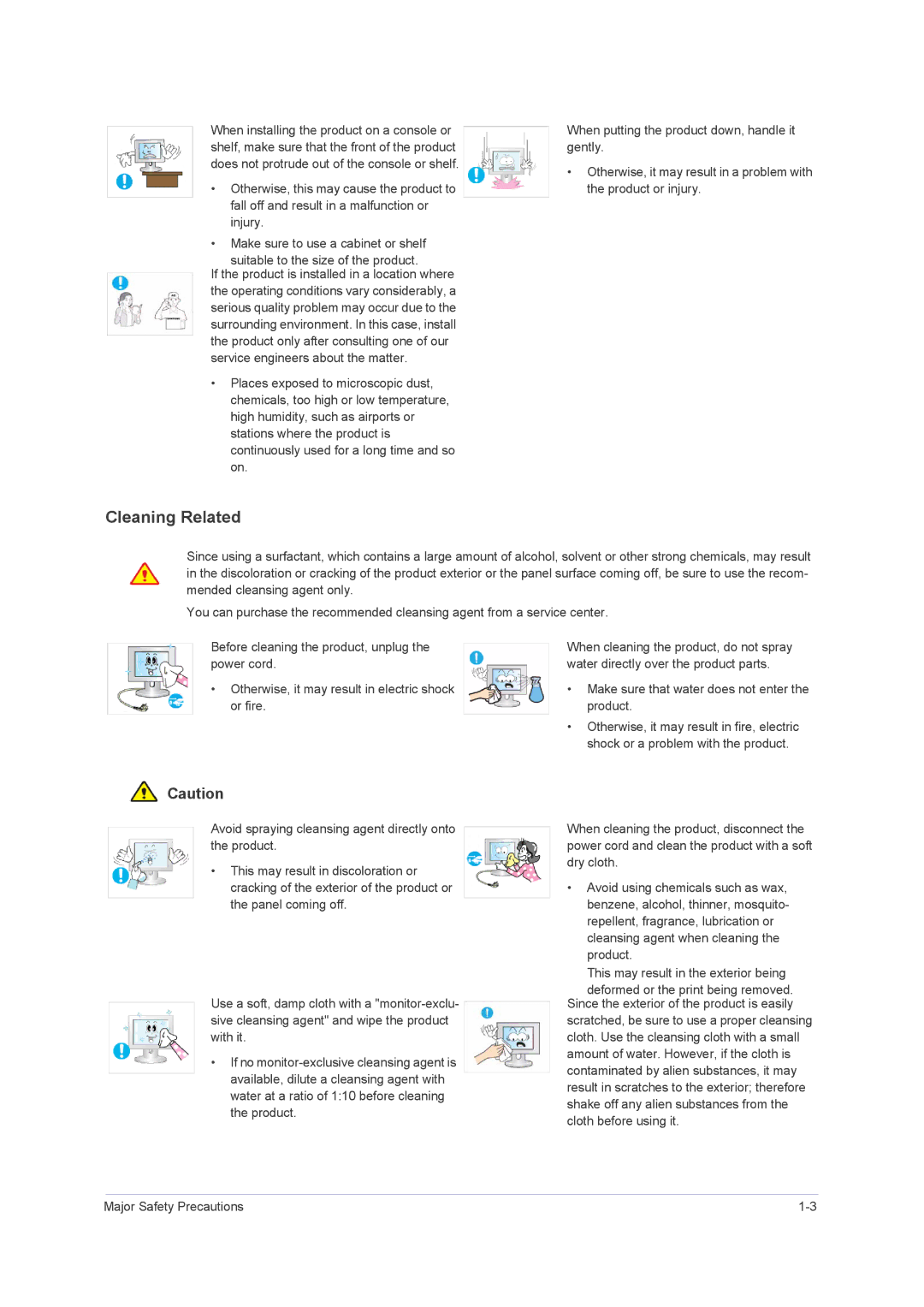 Samsung F2080M, F2380M user manual Cleaning Related 