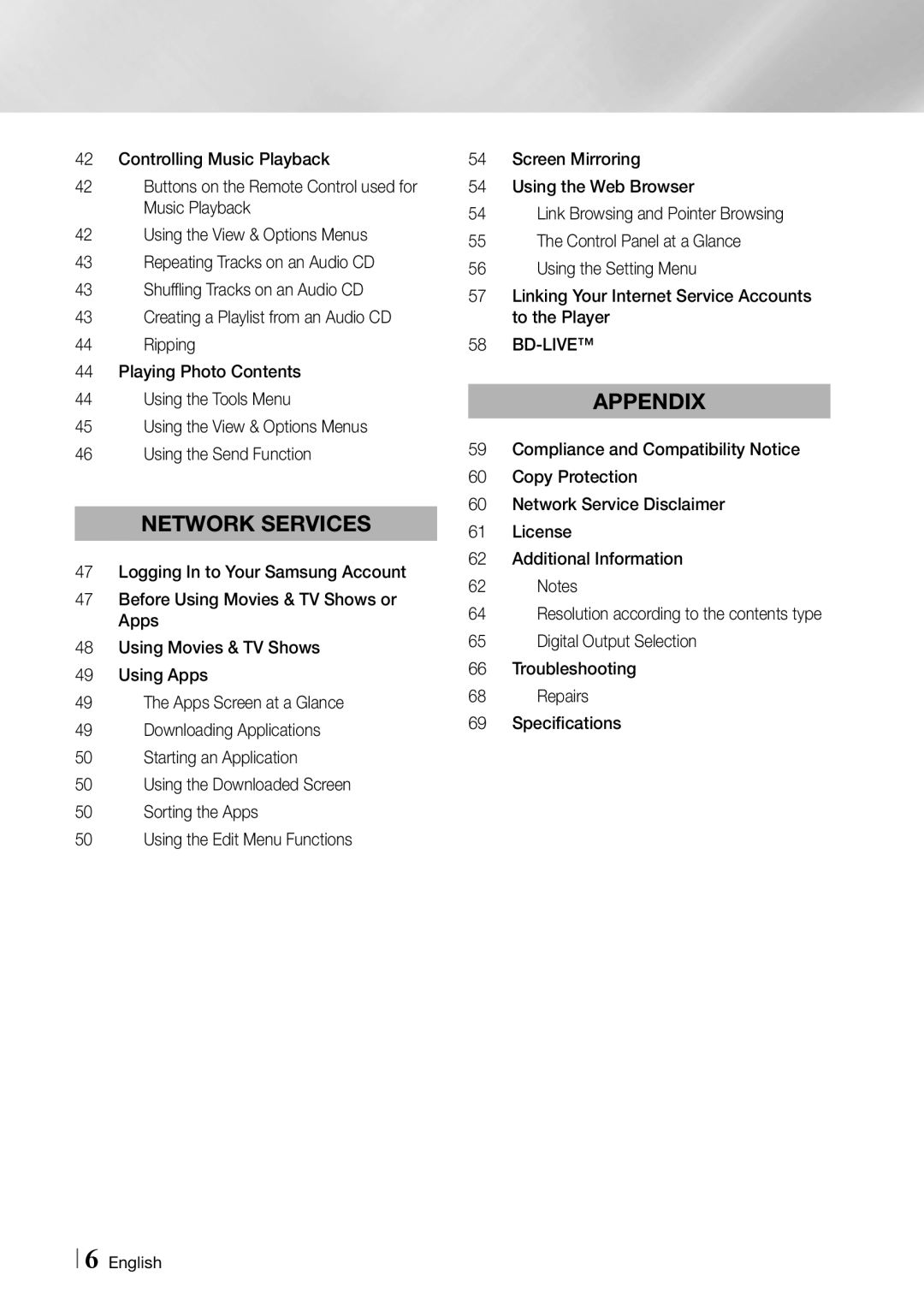 Samsung BDF7500 user manual Network Services, Bd-Live 