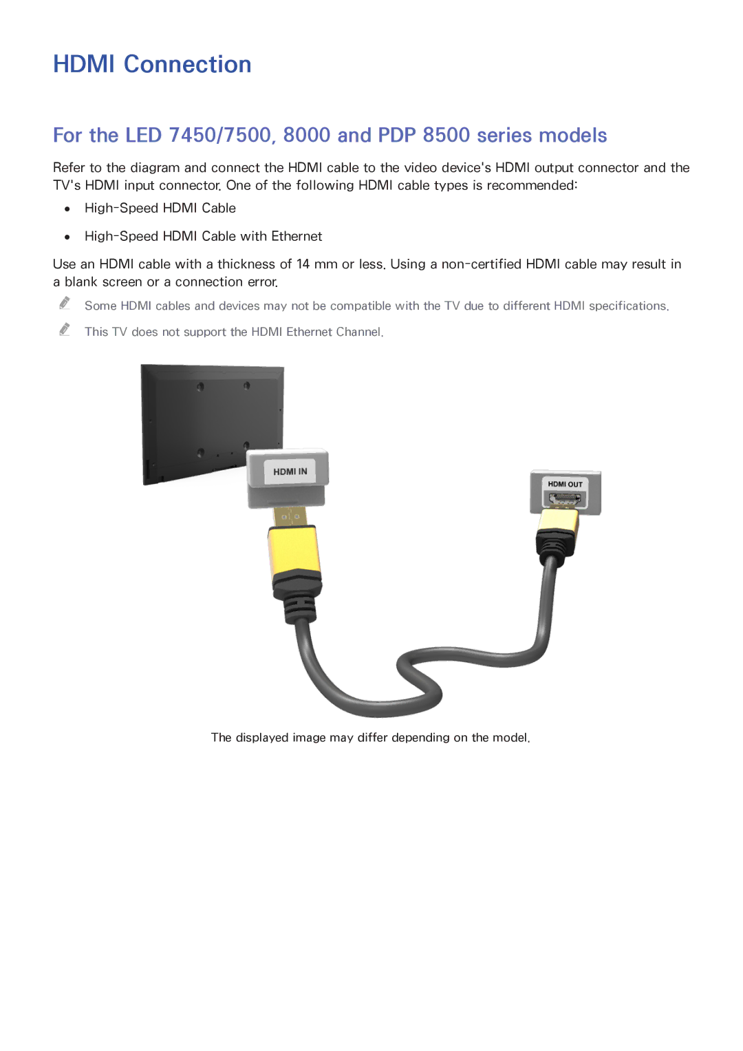 Samsung UN60F7500AFXZA, PN64F8500, PN51F8500, PN60F8500 manual Hdmi Connection 