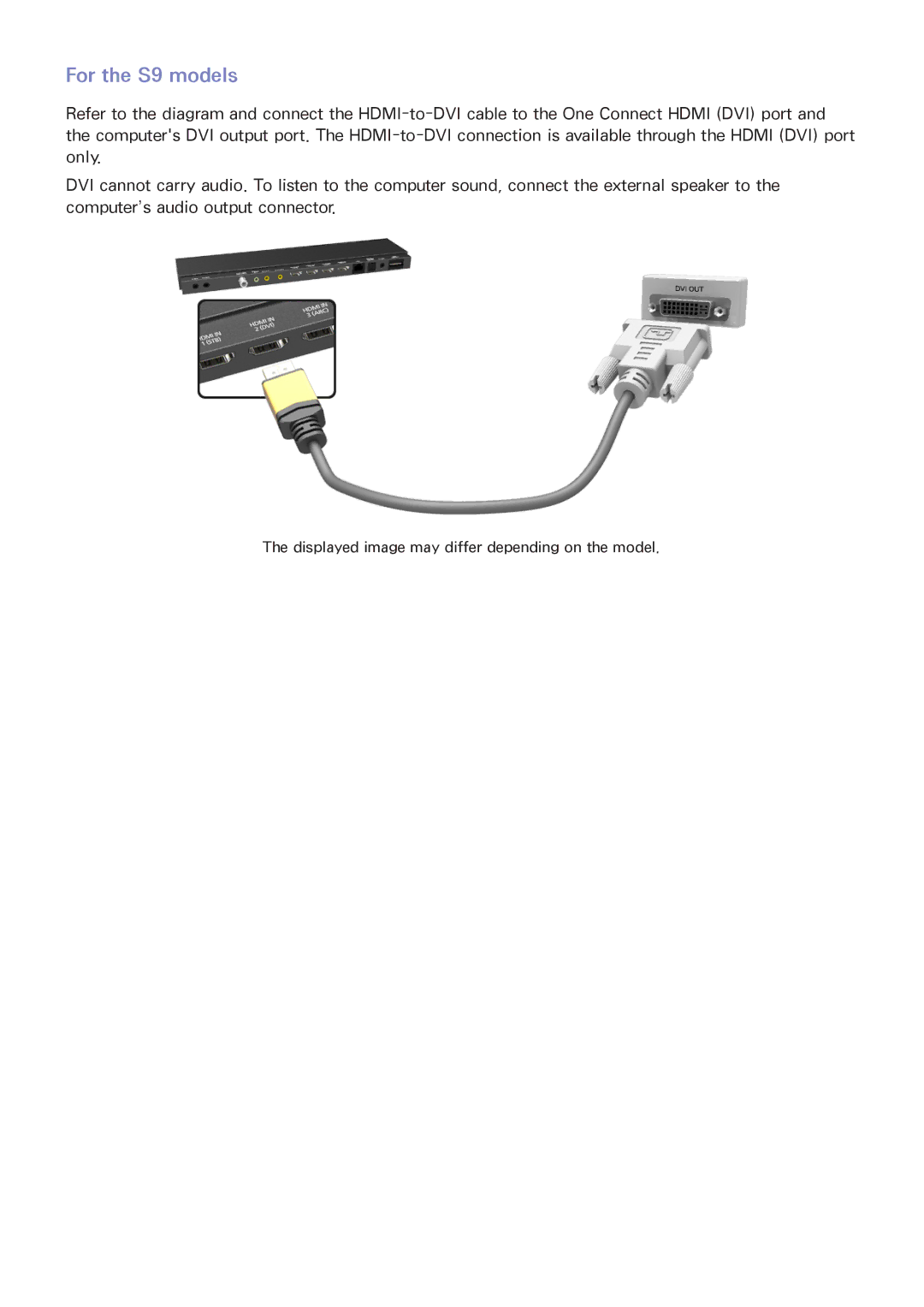 Samsung PN51F8500, UN60F7500AFXZA, PN64F8500, PN60F8500 manual For the S9 models 