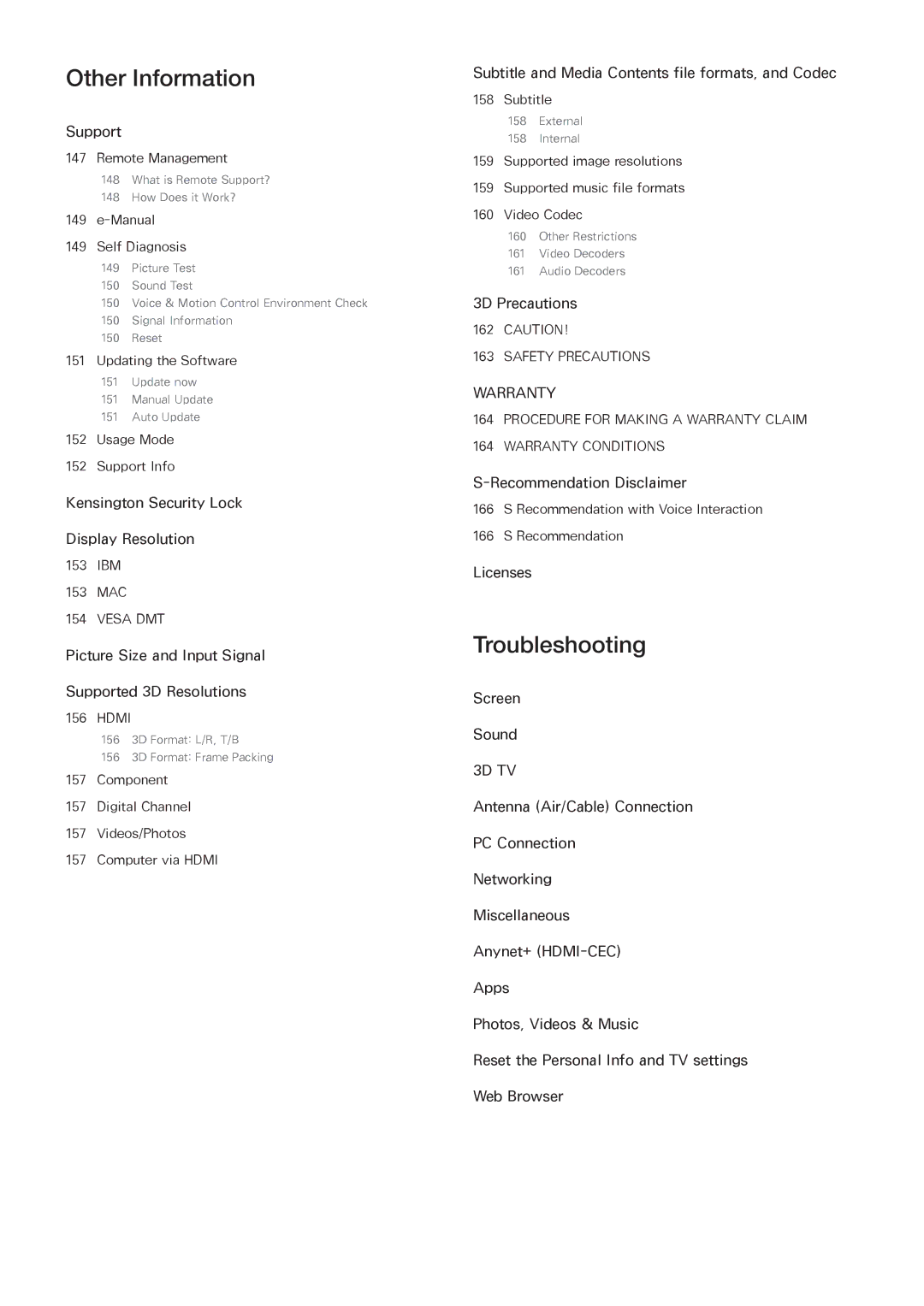 Samsung UN60F7500AFXZA, PN64F8500, PN51F8500, PN60F8500 manual Other Information 