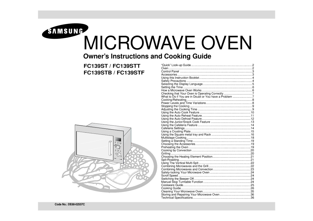 Samsung FC139STF/ELE manual Microwave Oven 