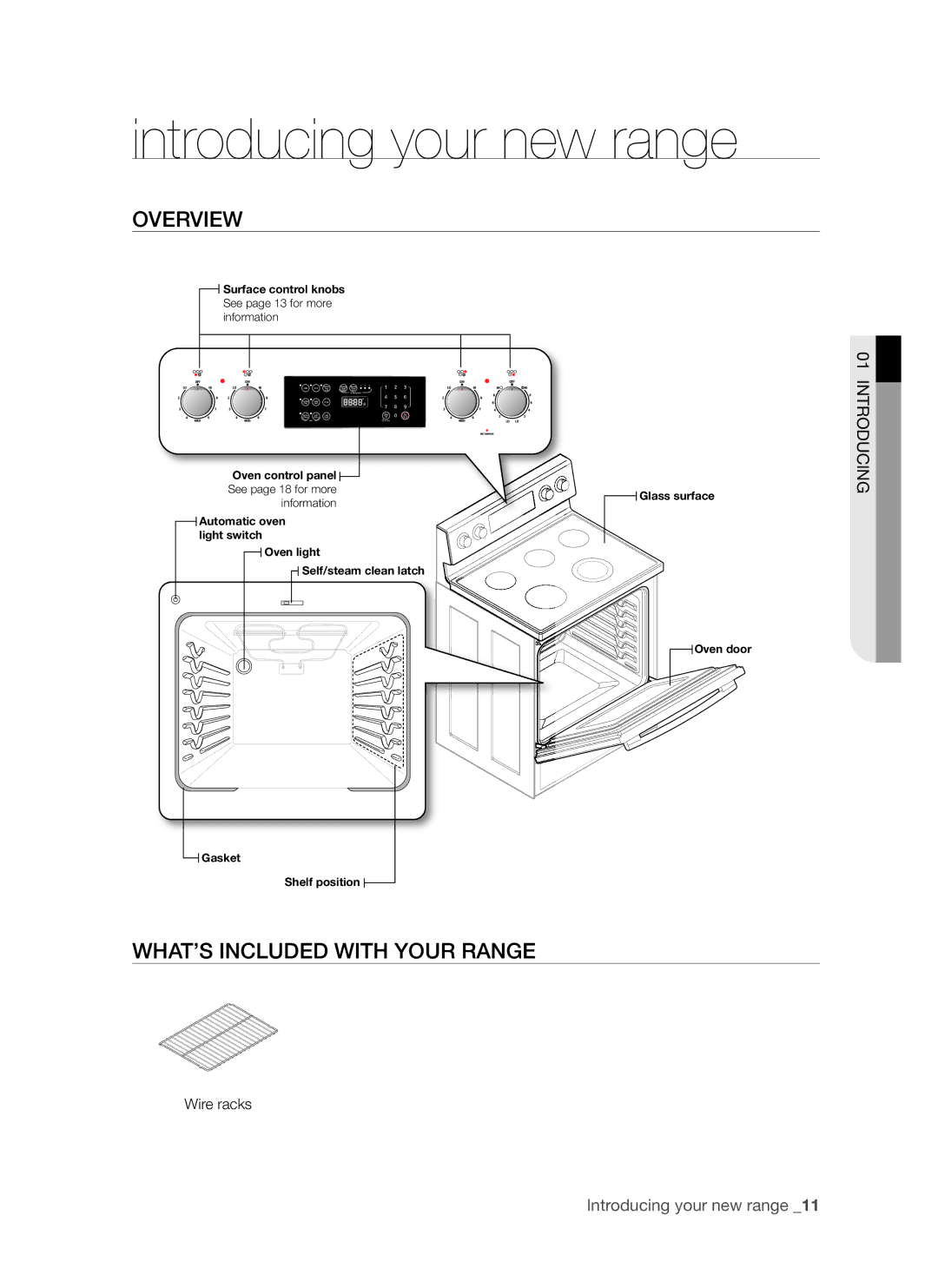 Samsung FCQ321HTUX/ZAM manual Introducing your new range, Overview, WHAT’S Included with Your Range 