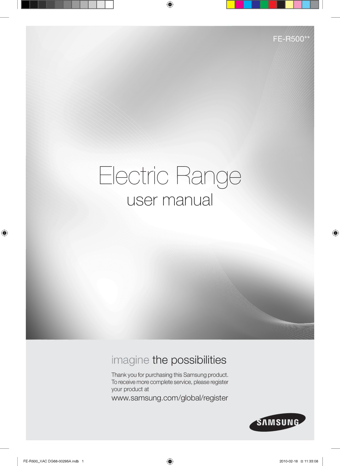 Samsung FE-R500WB, FE-R500_XAC, DG68-00295A user manual Electric Range 