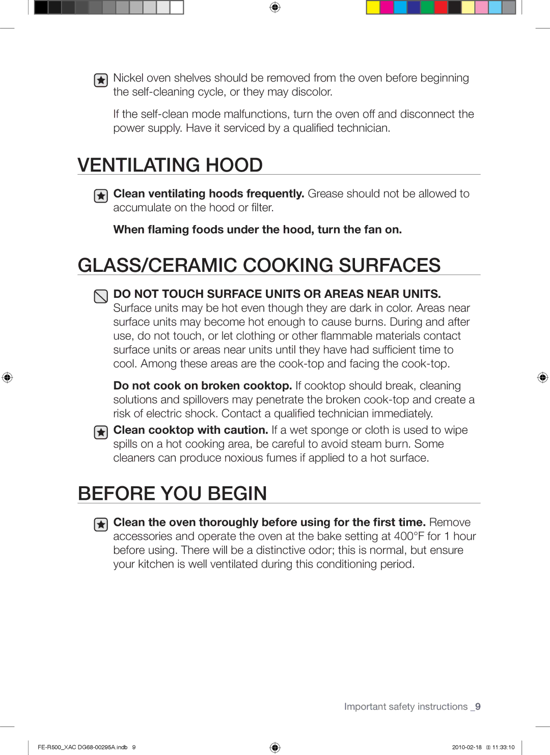 Samsung FE-R500WB, FE-R500_XAC, DG68-00295A user manual Ventilating Hood 