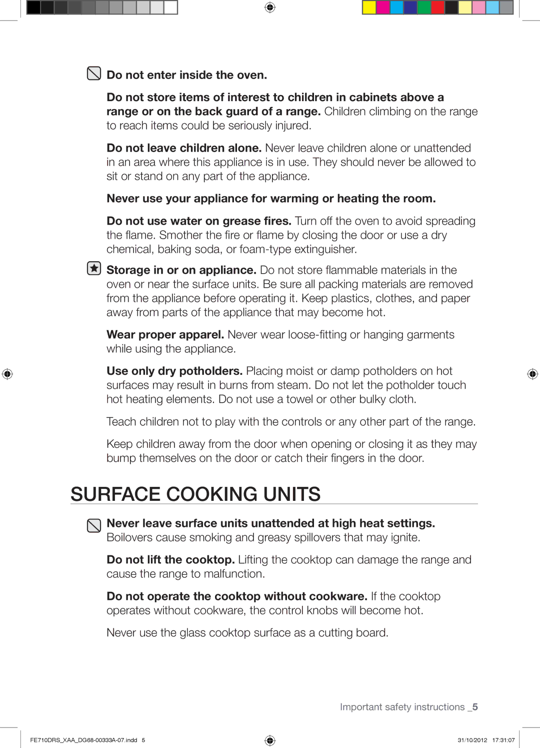 Samsung FE710DRSXXA user manual Surface Cooking Units 