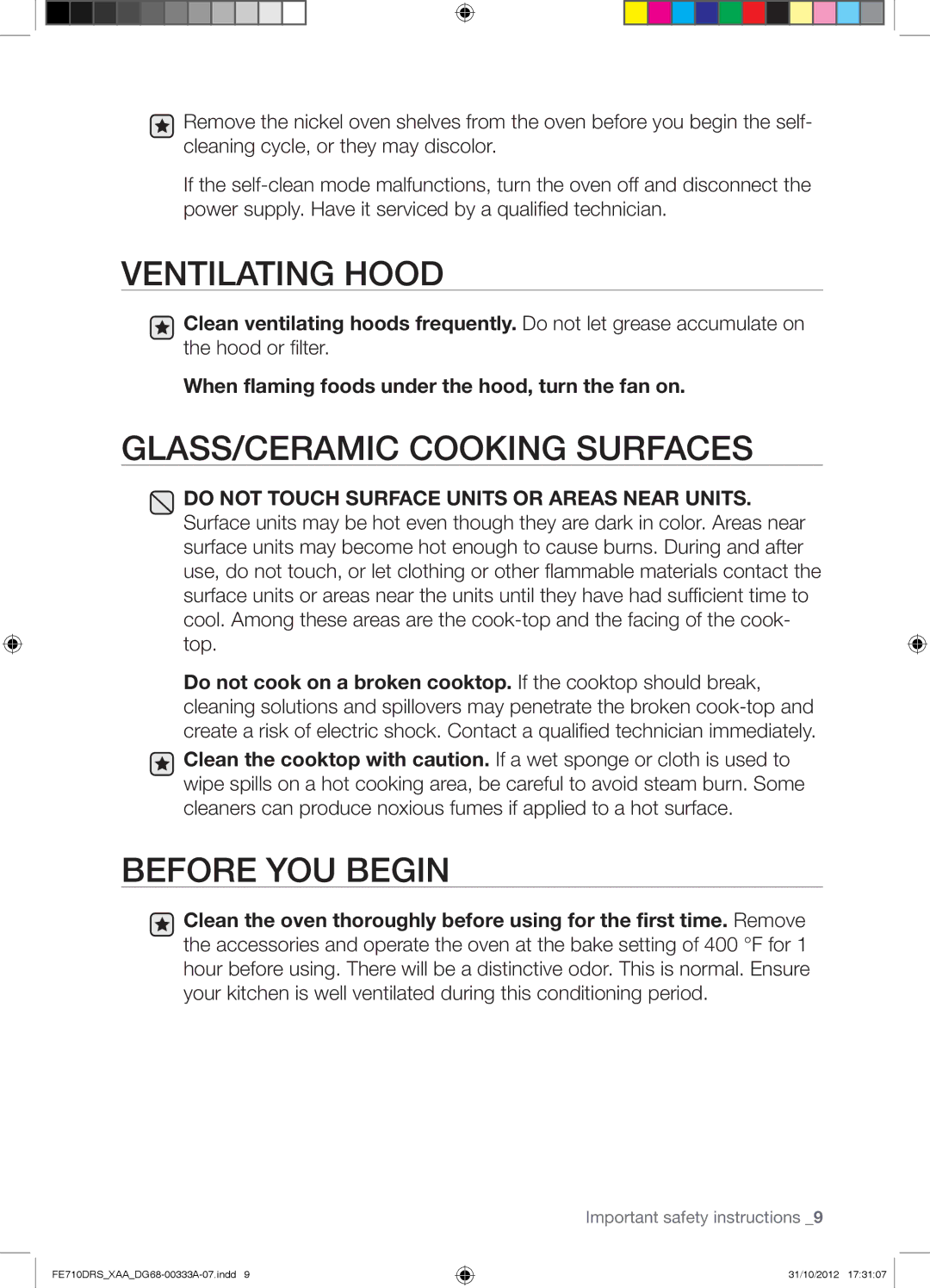 Samsung FE710DRSXXA user manual Ventilating Hood 