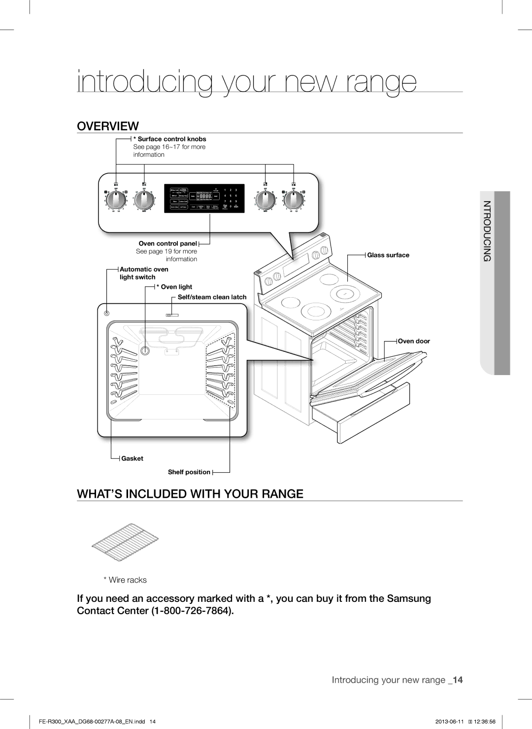 Samsung FER300SBPKG, FER300SXPKG, FER300SWPKG Introducing your new range, Overview, WHAT’S Included with Your Range 