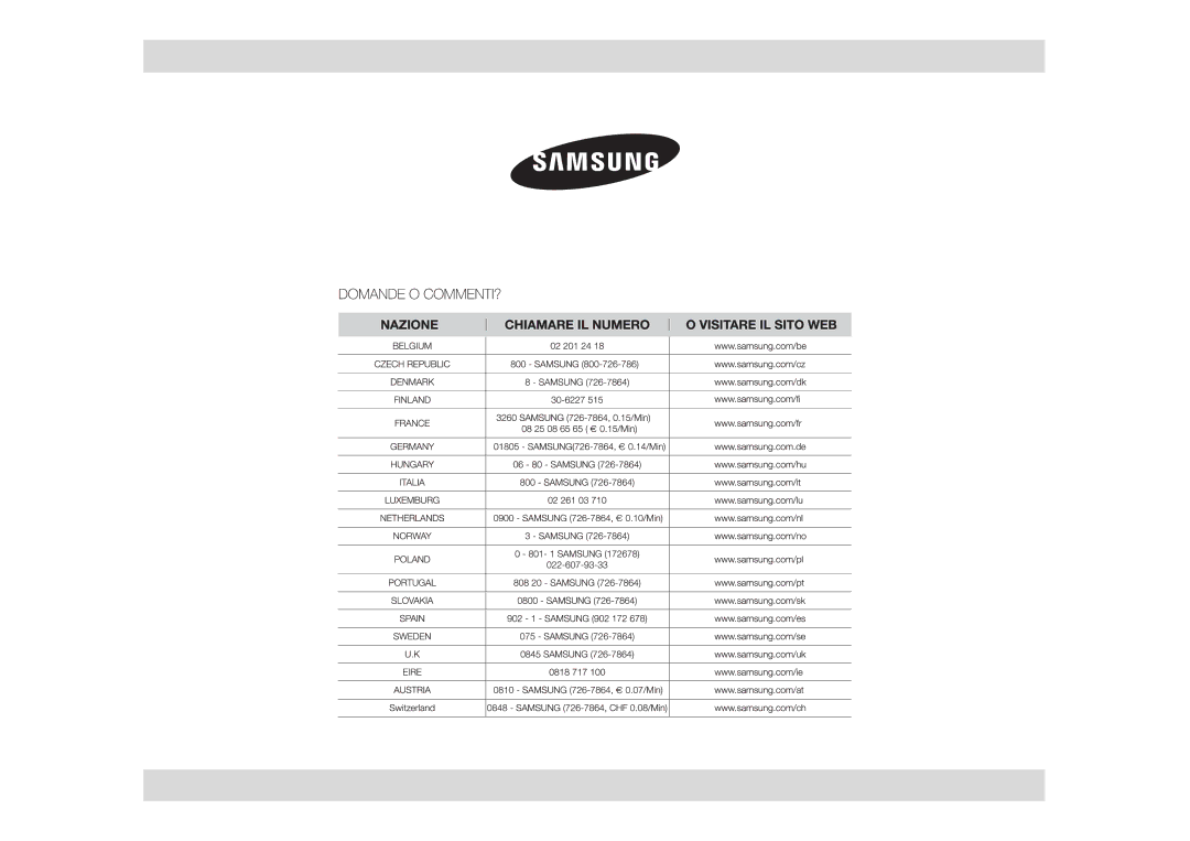 Samsung FG77KUST/XET manual 