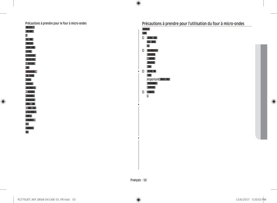 Samsung FG77SUST/XEF, FG77SUB/XEF manual FG77SUSTXEFDE68-04136E-01FR.indd 12/6/2017 52003 PM 