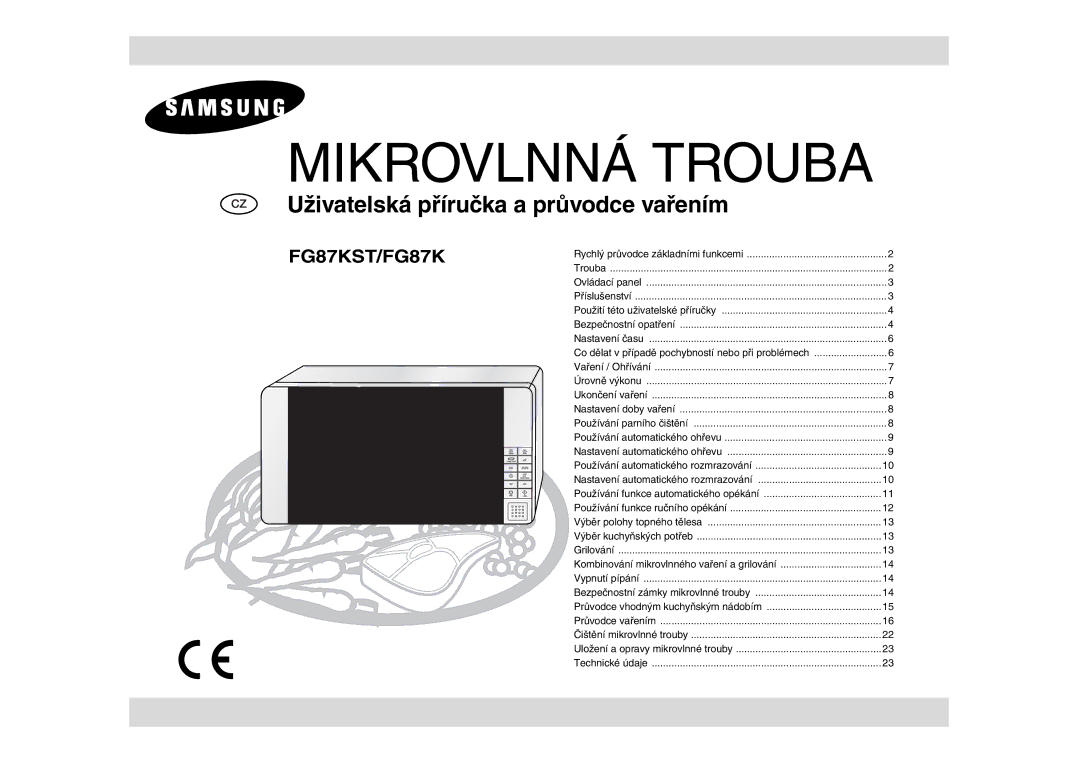 Samsung FG87KST/XEH manual Mikrovlnná Trouba 