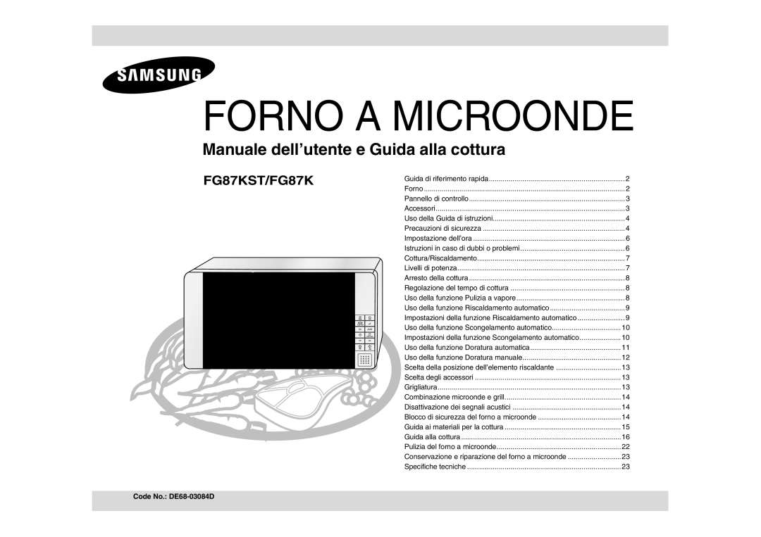 Samsung FG87KST/XET manual Forno a Microonde, Code No. DE68-03084D 