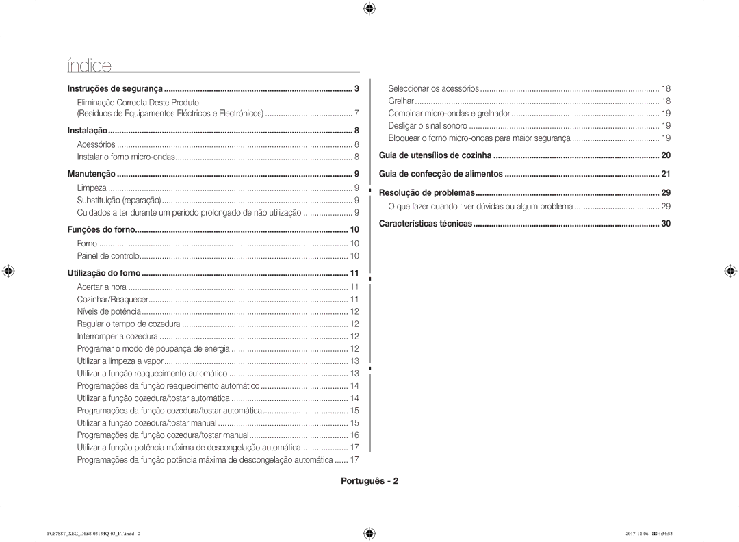 Samsung FG87SST/XEC manual Eliminação Correcta Deste Produto, Português 