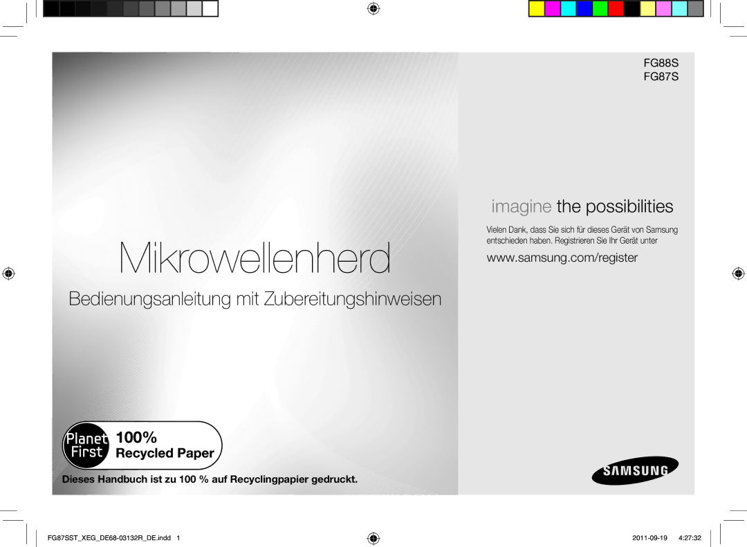 Samsung FG87SST/XEG manual Mikrowellenherd 