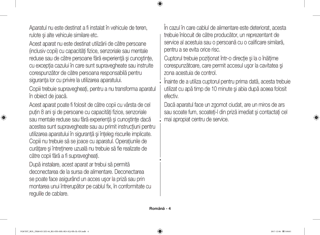 Samsung FG87SST/XEH, FG87SUB/XEO, FG87SUB/BOL, FG87SST/BOL manual Română 