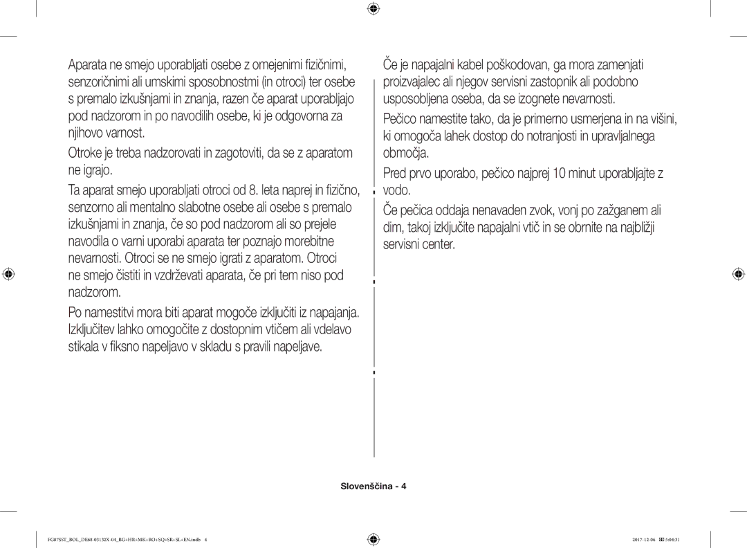 Samsung FG87SST/XEH, FG87SUB/XEO, FG87SUB/BOL, FG87SST/BOL manual Slovenščina 