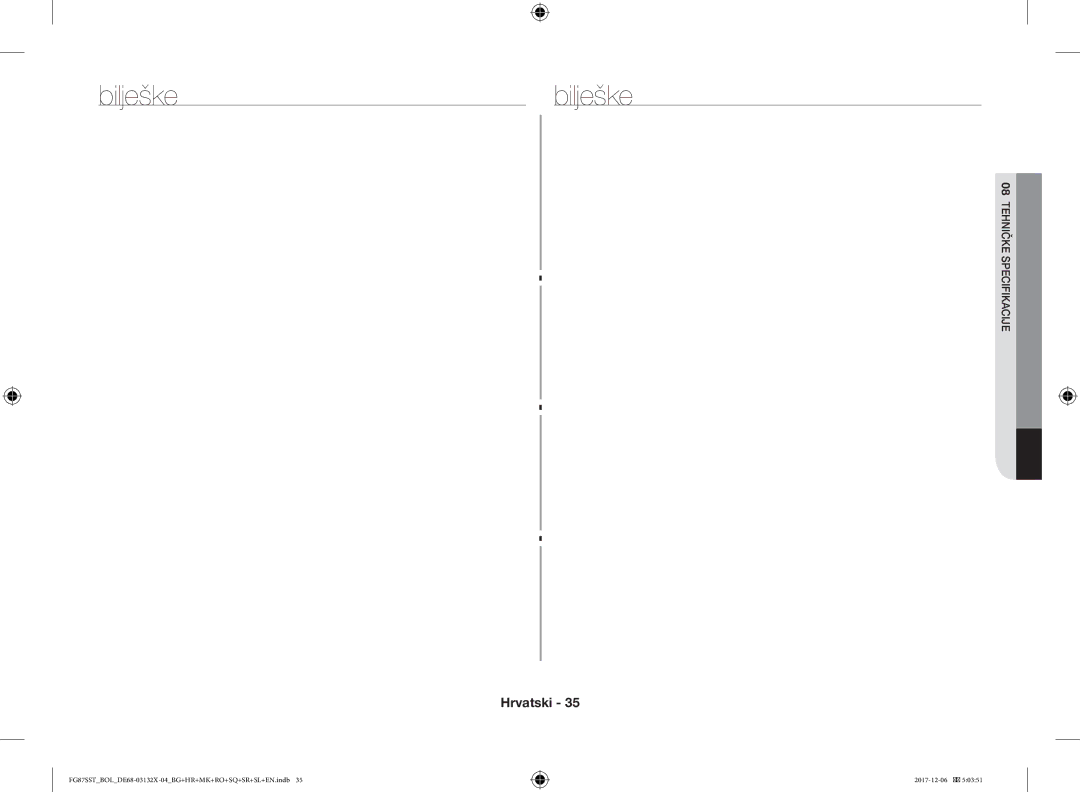 Samsung FG87SST/BOL, FG87SST/XEH, FG87SUB/XEO, FG87SUB/BOL manual 08specifikacijetehničke 