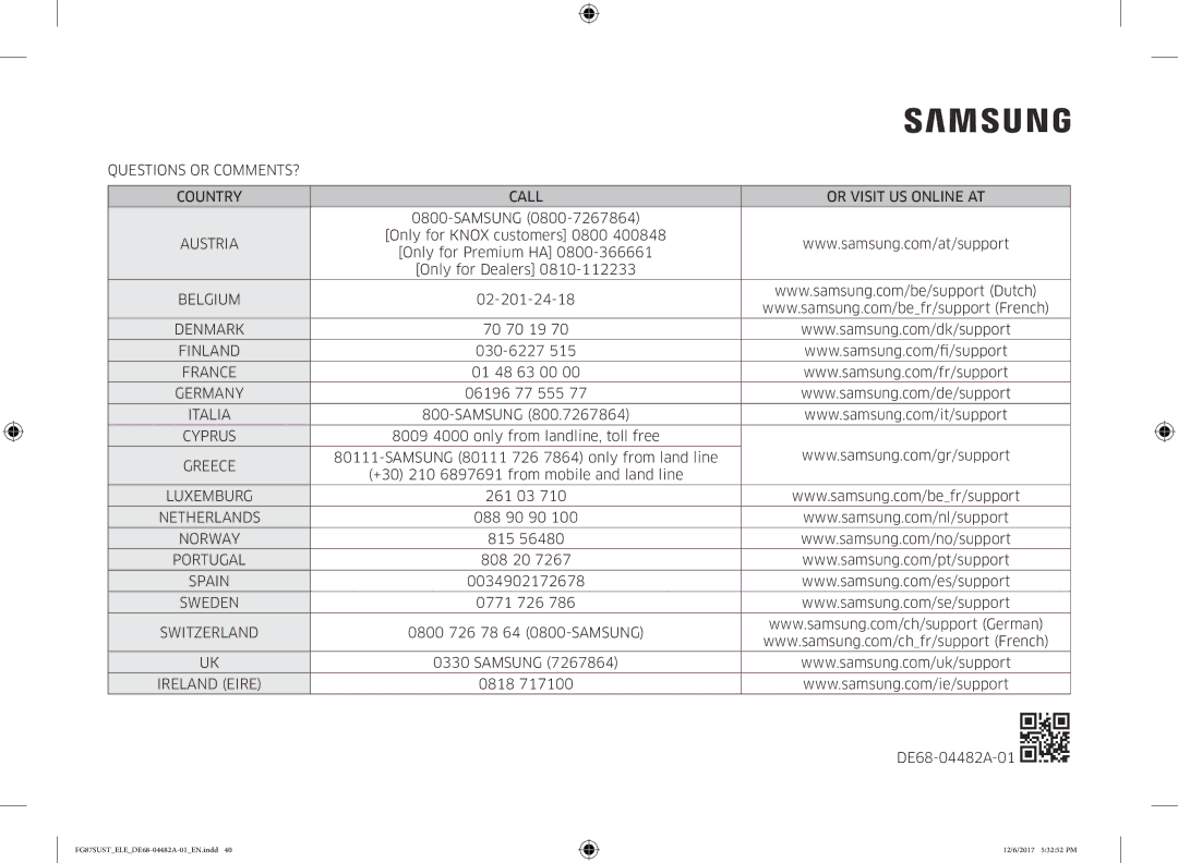 Samsung FG87SUST/ELE Samsung, 02-201-24-18, 70 70 19, 030-6227, 01 48 63 00, 06196 77 555, 261 03, 088 90 90, 815, 808 20 