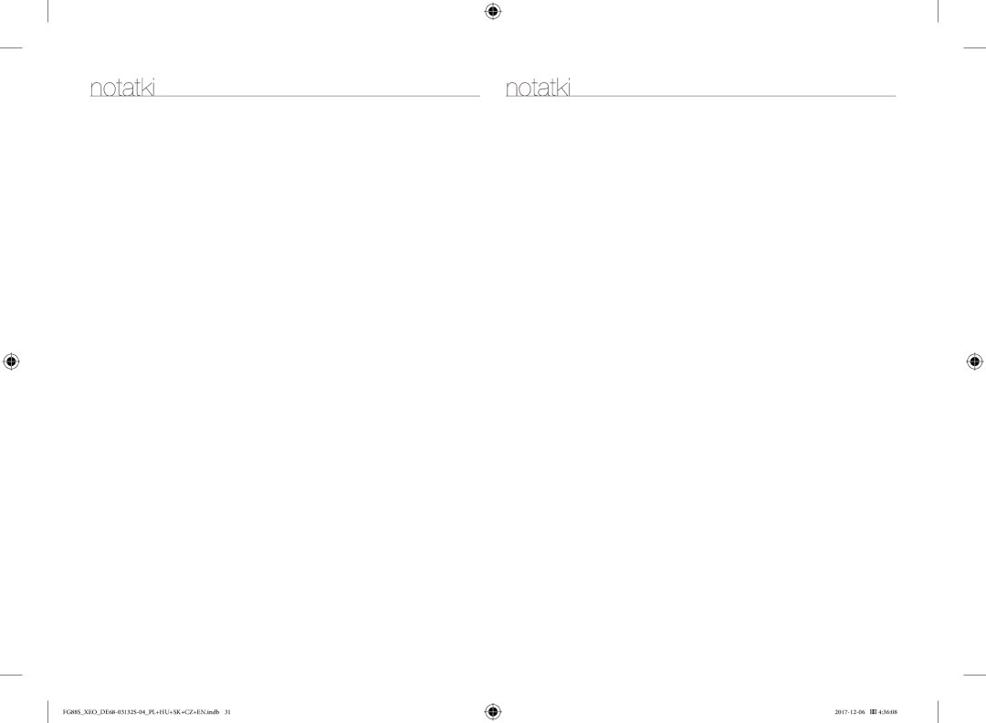 Samsung FG87SST/XEH, FG87SUST/XEO, FG87SUB/XEO, FG87SUB/BOL, FG87SUST/ELE manual Notatki 