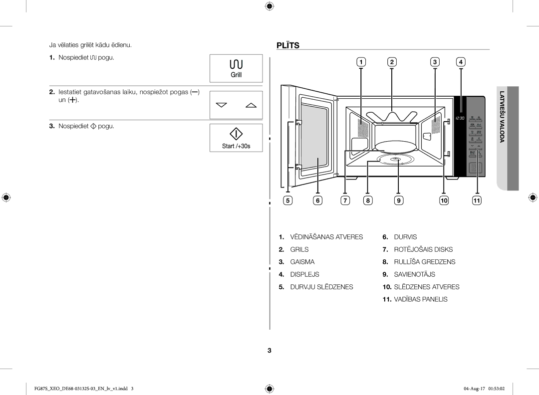 Samsung FG87SUB/XEO, FG87SUST/XEO manual Plīts 