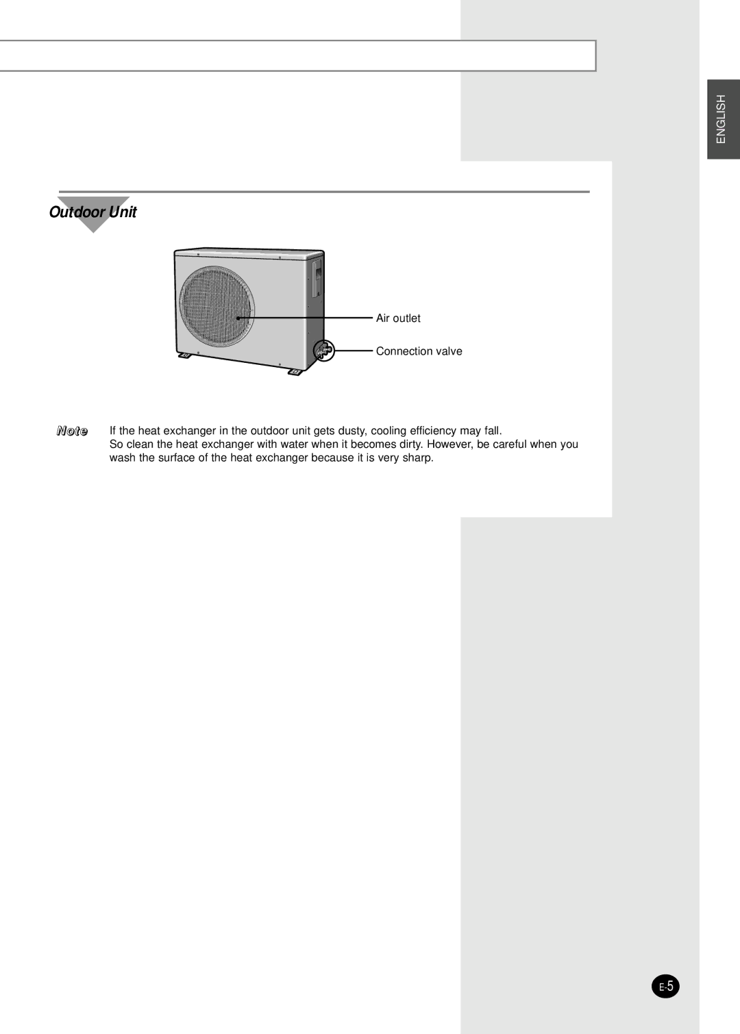 Samsung FH052EAMT, FH070EAMT manuel dutilisation Outdoor Unit 